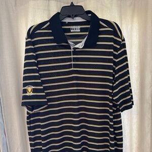 Under Armour Black and Gold Polo Shirt Classic Design Loose Heat Gear Winchester